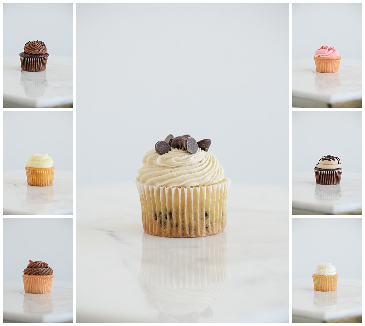 Pictures of cupcakes for Denver Product Photography by a Denver branding photographer.