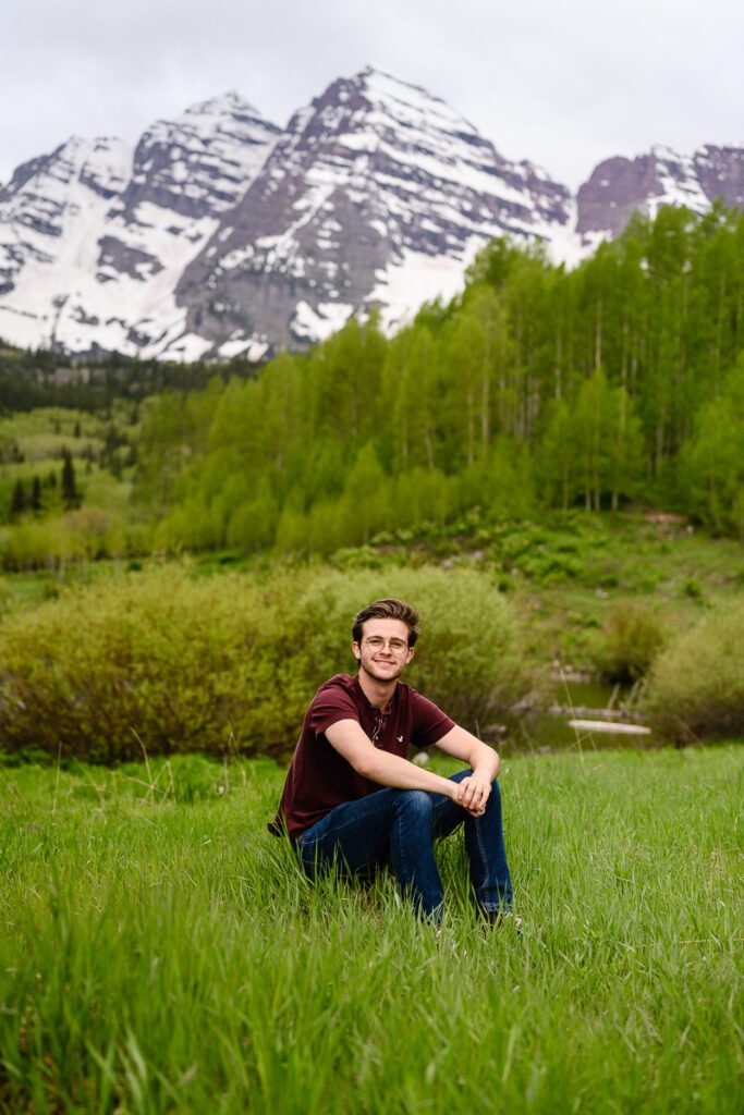 Aspen senior pictures at the Maroon Bells as captured by a Denver senior photographer